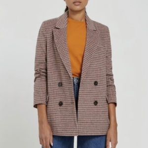 Frank & Oak Double Breasted Plaid Blazer
